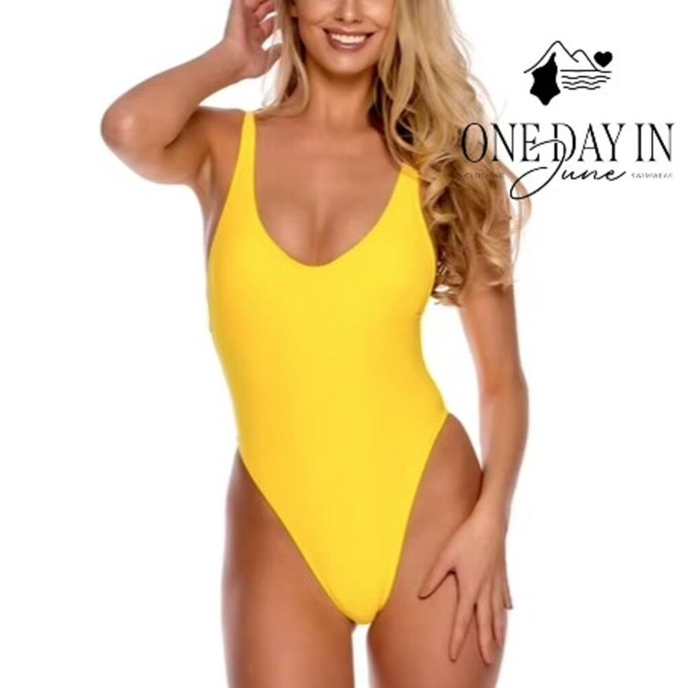 Relleciga High Cut Thong One Piece Swimsuit Size M